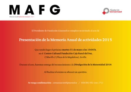 Cartel presentación de la memoria anual de actividades 2015