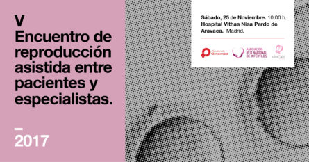 Cartel V Encuentro de reproducción asistida entre pacientes y especialistas