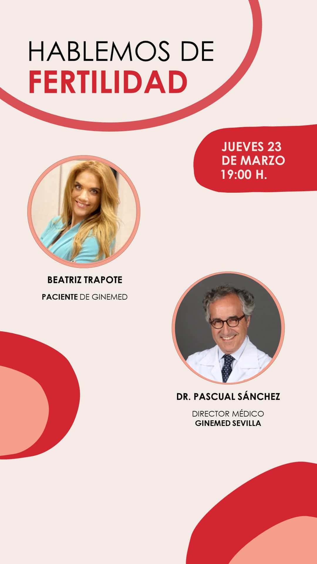 Instagram Live desde Ginemed Sevilla con el Dr. Pascual Sánchez y Beatriz Trapote