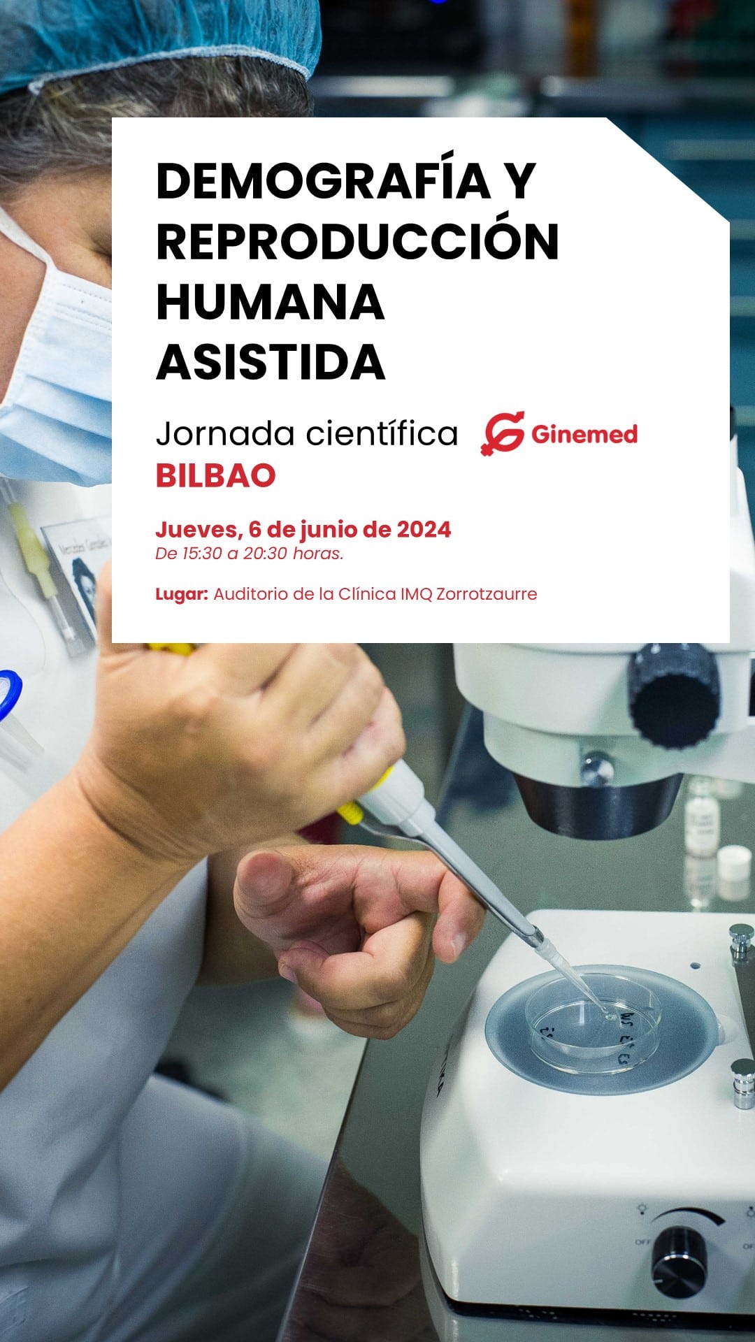 Jornadas médicas Profesionales Demografías y Reproducción Asistida organizadas por Ginemed en Bilbao el próximo 6 de junio