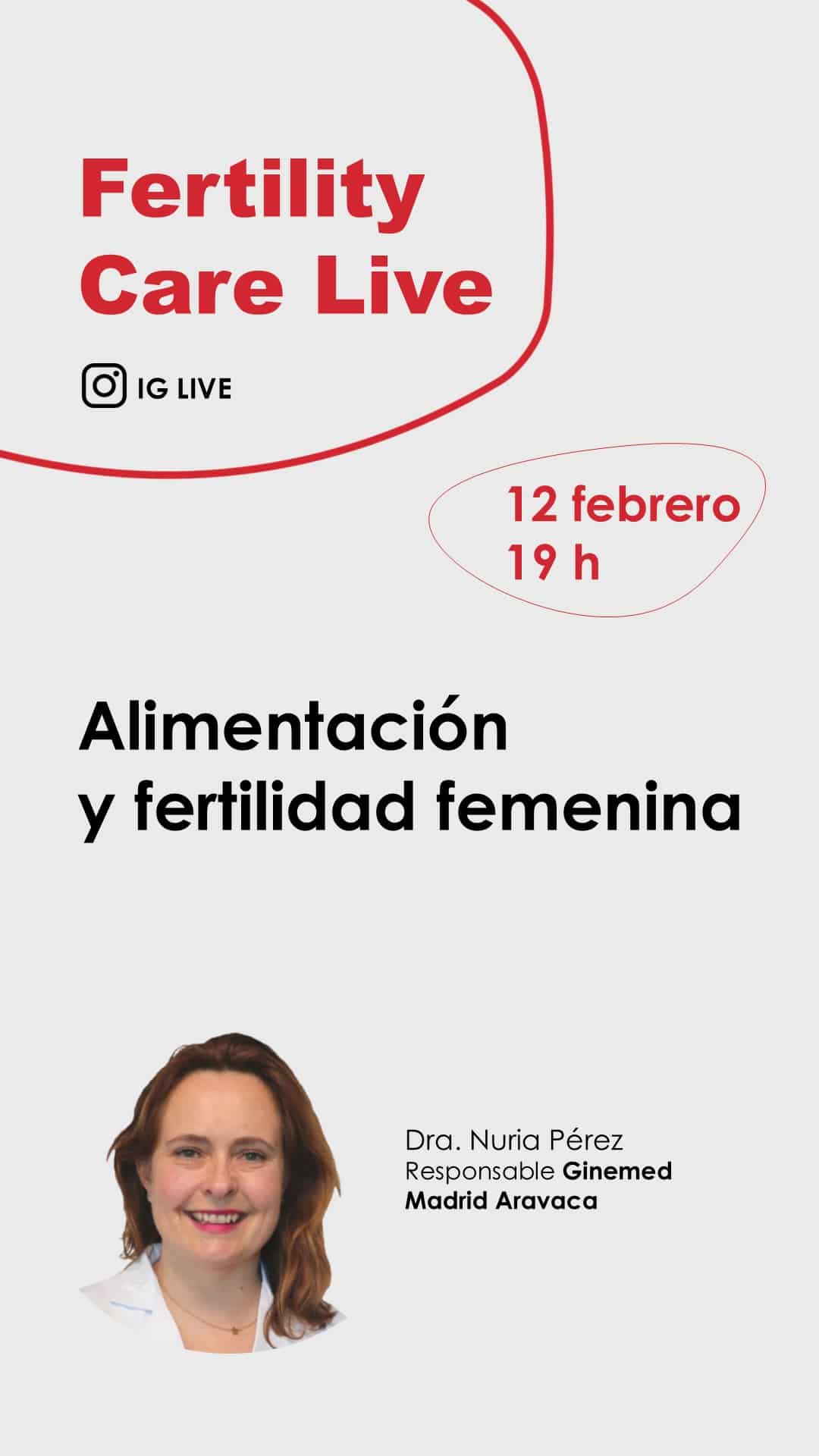 IG live sobre alimentación y fertilidad femenina el 12 de febrero a las 7